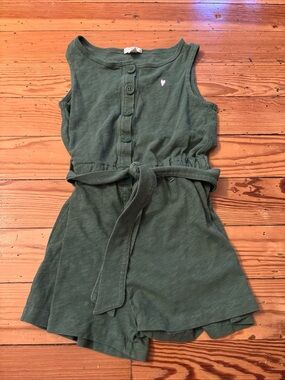 J.Crew Crewcuts Girls' knit romper AX570 Green Size 6-7 Small s Sleeveless